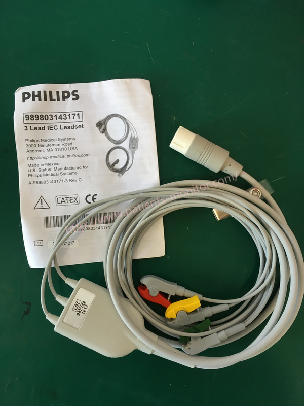 PN 98980314317 Philips ECG Machine Parts 3 Leads IEC Leadset Cable Original