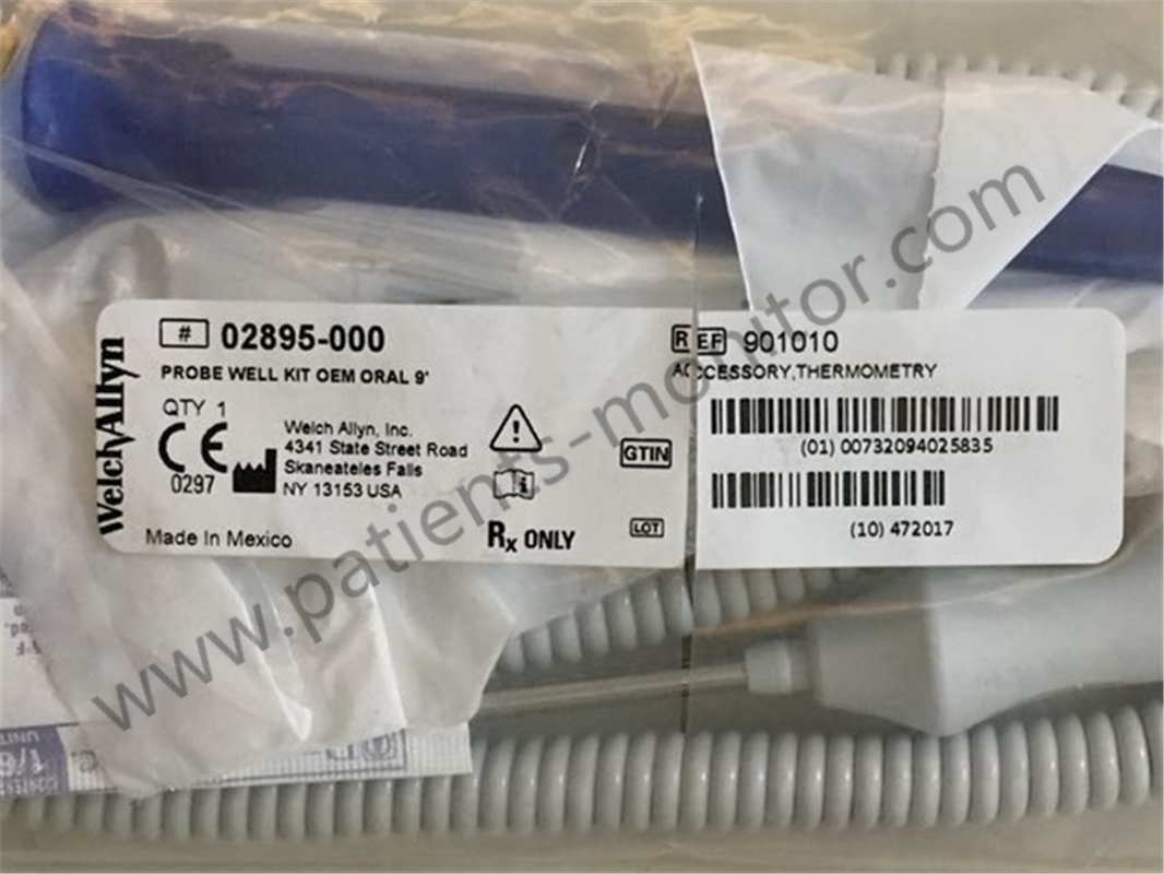 Welch Allyn Oral Temperature Probe Well Assembly Oral 9'' 02895-000 REF901010 9.0ft 2.7m Cord