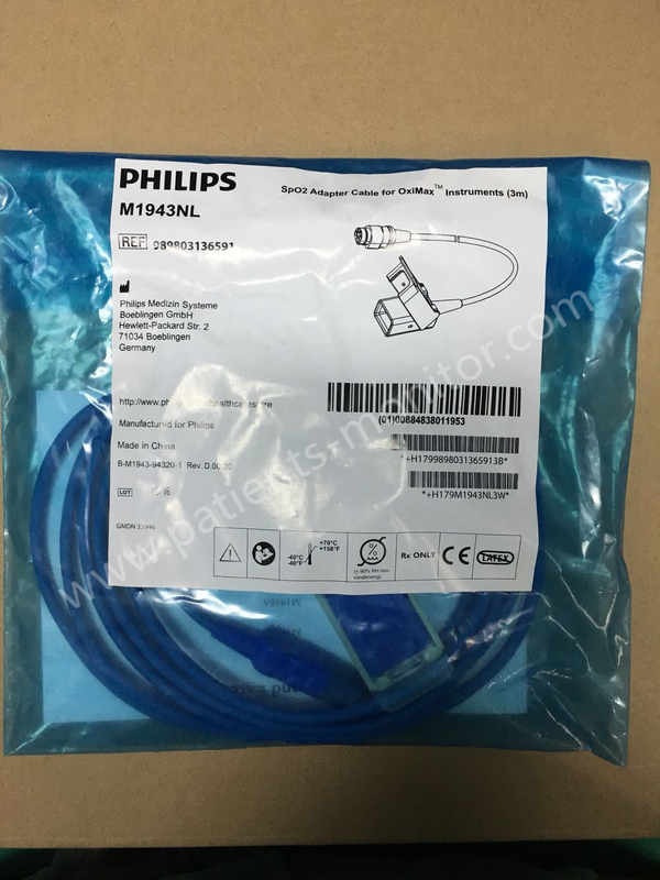 Philip OxiMax SpO2 Adapter Cable 8 / 9 Pin Sensors Length 3m 9.8 Ft M1943NL 989803136591
