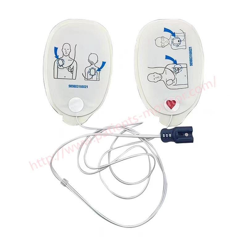 989803166021 Defibrillator Parts Philip Electrode Pre- Connect Adult 10pk Plug Style For HeartStart MRx XL XL